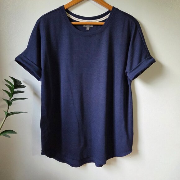 EUC LIKE NEW WONDERLY BLUE CUFFED SLEEVES TEE SIZE M - Picture 1 of 16